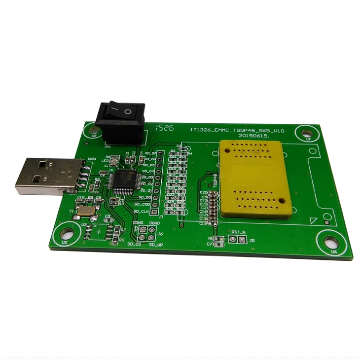  Enchufe/Adaptador eMCP162 BGA186 con adaptador de programación clamshell USB HDD memoria flash móvi