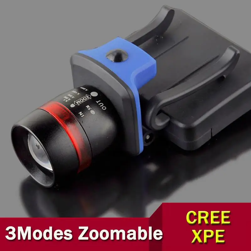 

120 Lumens LED Headlight Head Light 3 Modes Water Resistant Lamp Frontale Headlamp Zoomable Clip-on Cap Hat Head Lamp Light ZK92