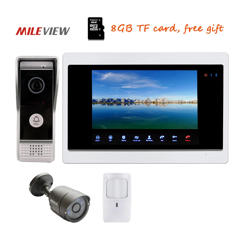 

Free Shipping 800TVL 10 inch Video Door Phone Intercom Access System Record Screen Waterproof Doorbell Camera Motion Detection
