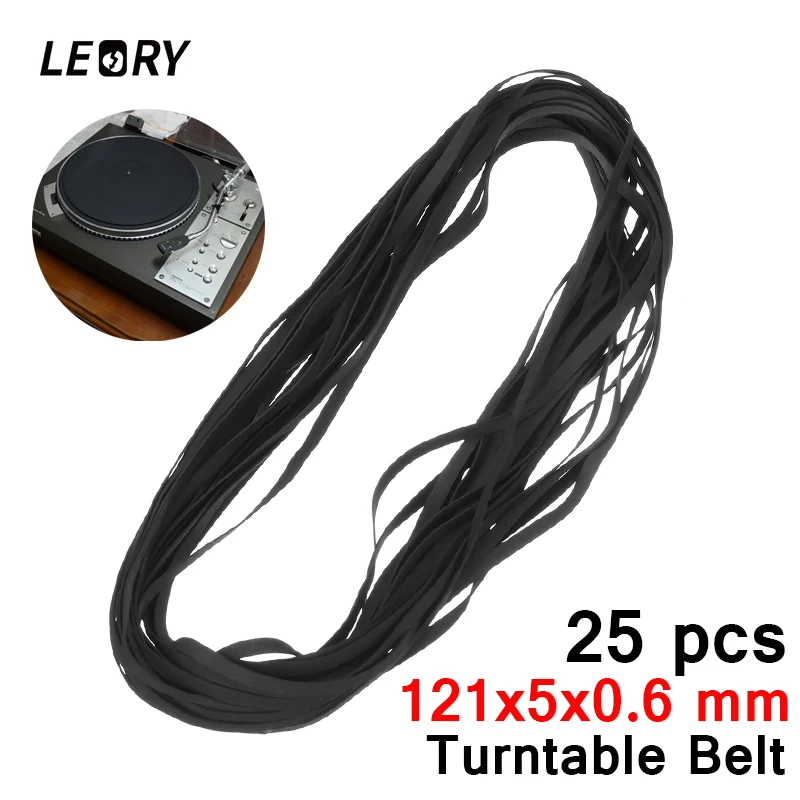 LEORY 25PCS 121x5x0.6 Rubber Turntable Belt Wholesale LP Phonograph Belt Fit For Universal Record Player LongPlayer Turntable