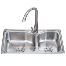 Утолщенной 304 нержавеющая сталь руки раковина, кухня столешнице раковина двойной бассейна
