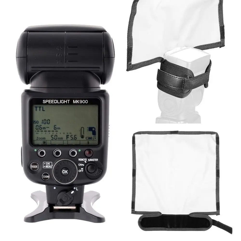 

Meike MK-900 i-TTL Flash Speedlite For Nikon + flash Softbox Diffuser the function as SB-900