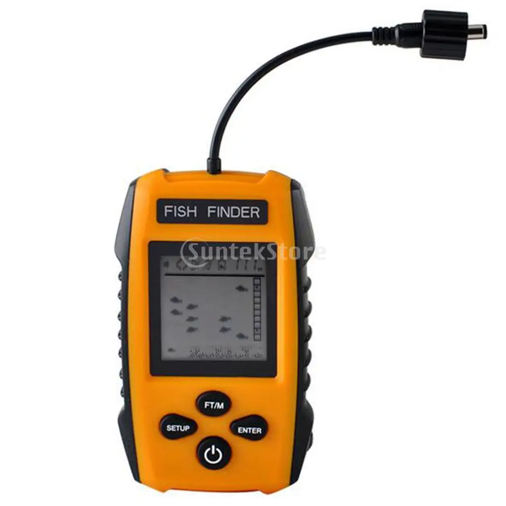 

Portable LCD Sonar Sensor Fishing Fish Finder Transducer Alarm Underwater