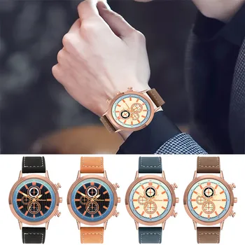 

Retro Design Leather Band Analog Alloy Quartz Wrist Watch Men's watch Wrist Party decoration Business Watch gif for male man bo