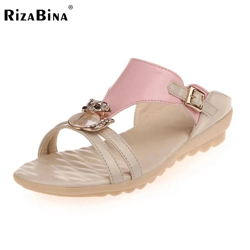 

Ladies Flats Sandals Rhinestone Flip Flop Slipper Open Toe Sandal Buckle Summer Shoe Women Beach Vacation Footwear Size 35-40