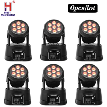 

7x12W RGBW 4in1 Led Beam Light DMX512 Moving Head Light Professional DJ/Bar /Party/Show/Stage Light LED Stage Machine 6pcs/lot
