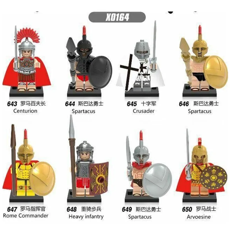 

X0164 Spartan Warriors Roman Crusader Legoed Puzzle Assembling Building Blocks Kit Toys Kids Gifts