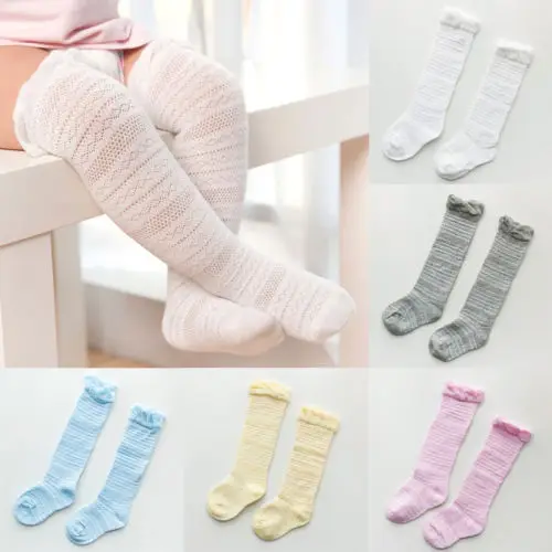 

2017 Baby Girls Stockings Knee High with Bows Cute Baby Long Tube Kids Leg Warmers Stockings