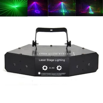 

New LED Six Eye Red Green Blue Scanning Colorful Beam Laser Light KTV Room Laser Stage Light Bar Flash Lamp