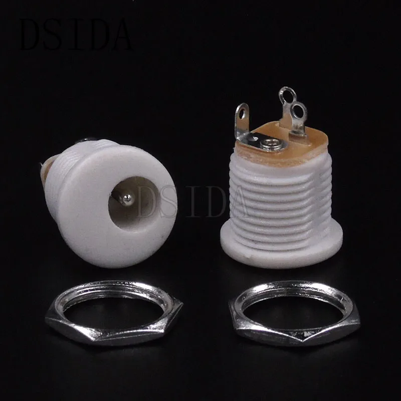 

10PCS 5.5x2.5mm DC Power Female Plug Jack Male Plug Jack Socket Adapter Connector white 5.5*2.5mm DC022 DC-022