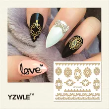 YWK 1 лист Горячие золотые стикеры 3D на ногти Nail Art DIY ногтей декоративные наклейки фольга обертывания Маникюр Инструменты для укладки(YZW-6030