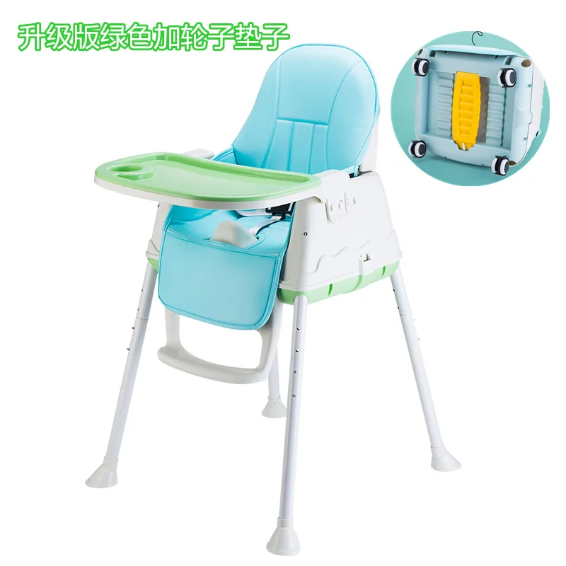 3 в 1 Многофункциональный обеденный стул для детей складной портативный детский стул обеденный стол и стул - Цвет: Оранжевый