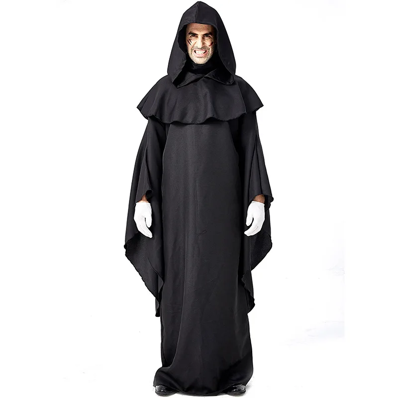 

New Medieval Wizard Cosplay Halloween Costumes for Men Adult Party Performance Mage Uniform for Man Robe Set