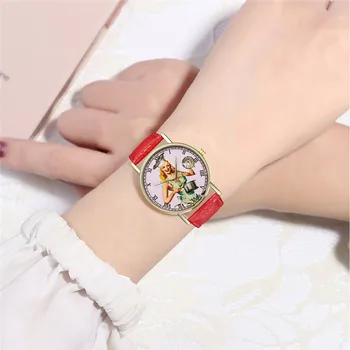 

FUNIQUE 2018 Student Watch Relojes Casual Women's Watches Leather Fashion Cook Lady Pattern Wrist Watch Quartz Clock