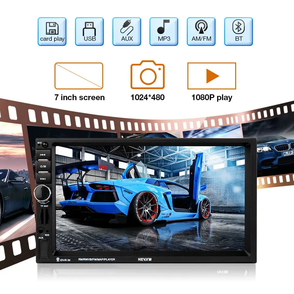 

2 Din Car Radio 7" HD Touch Mirror Link Player Multimedia MP5 Player Rear View Camera Auto Radio Bluetooth Car Multimedia Player