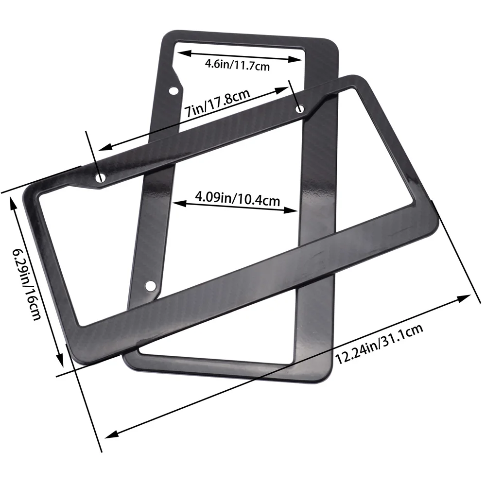 NS изменение 2 шт. карбоновое волокно номерной знак рамка бирка крышка Держатель подходит для транспортных средств США Канада Стандартный