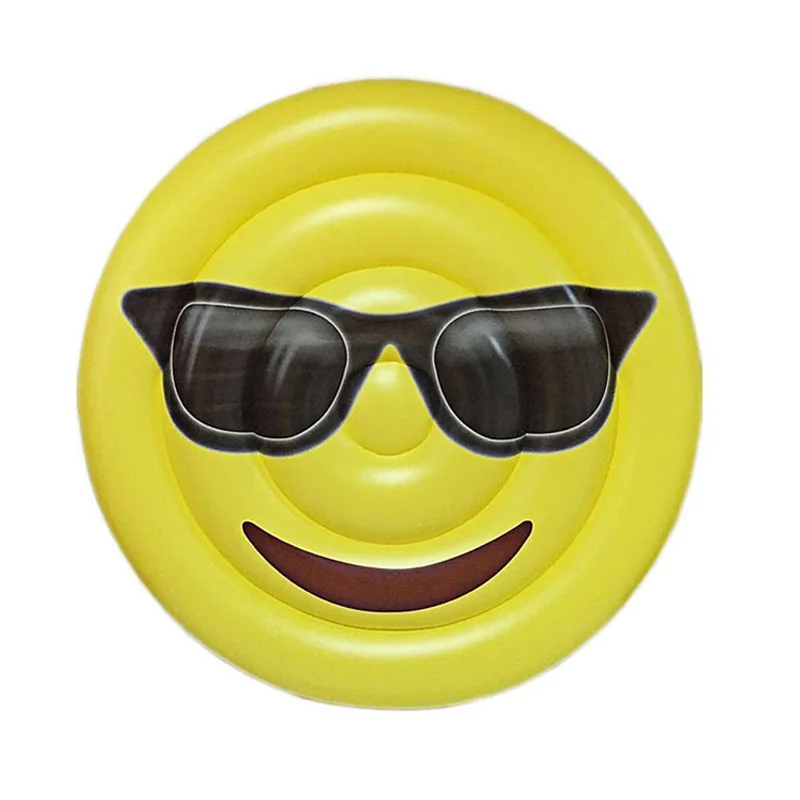 

180cm inflatable emoji Emoticon package float pool swimming circle Air Mattress water toys for child adult kids beach party