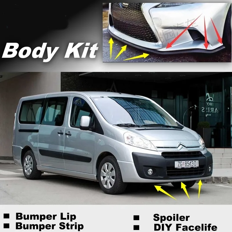 Bumper Lip Deflector Lips For Citroen Jumpy  Dispatch MK2 2007~2015 Front Spoiler Skirt For TopGear Tuning  Body Kit  Strip