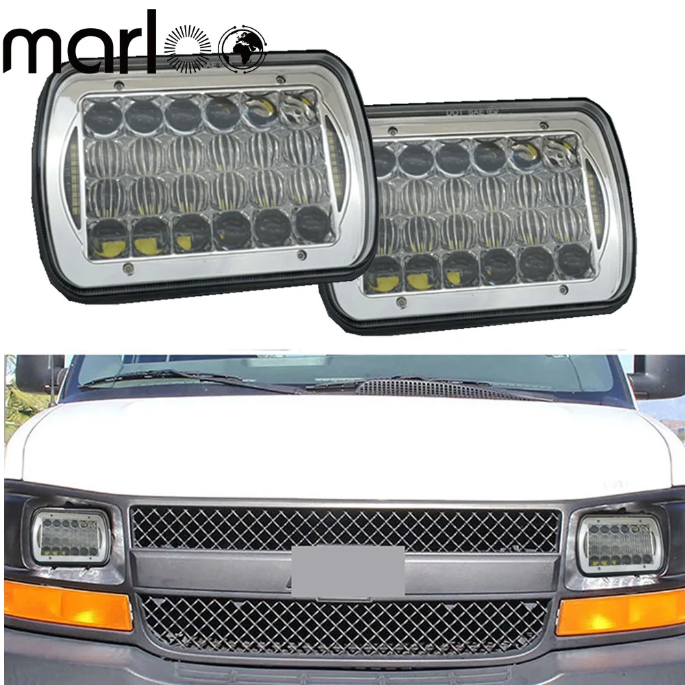 Marloo 5x7inch LED Rectangular Headlight Driving Light For Jeep Cherokee XJ Trucks 7x5 Led