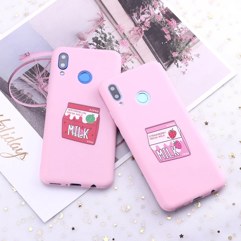 Для Samsung A41 S8 S9 S10 S10e S20 Plus Note 9 10 A7 A8 фруктовый сок молоко банан конфеты силиконовый