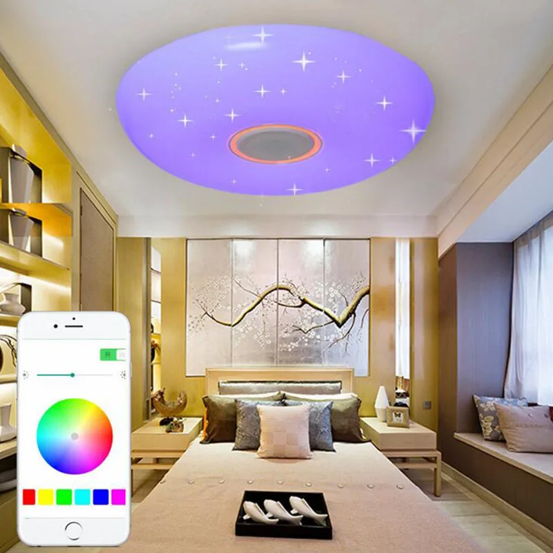 Aliexpress Led Bluetooth Music Lights Living Room Dining Led Bluetooth Music Lights Living Room Dining Ceiling Lamps Smart Phones Colorful Bedroom Children Light