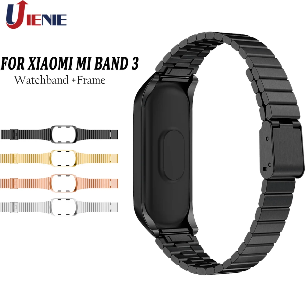 Браслет из нержавеющей стали для Xiaomi Mi Band 4 ремешка ремешок на запястье 3