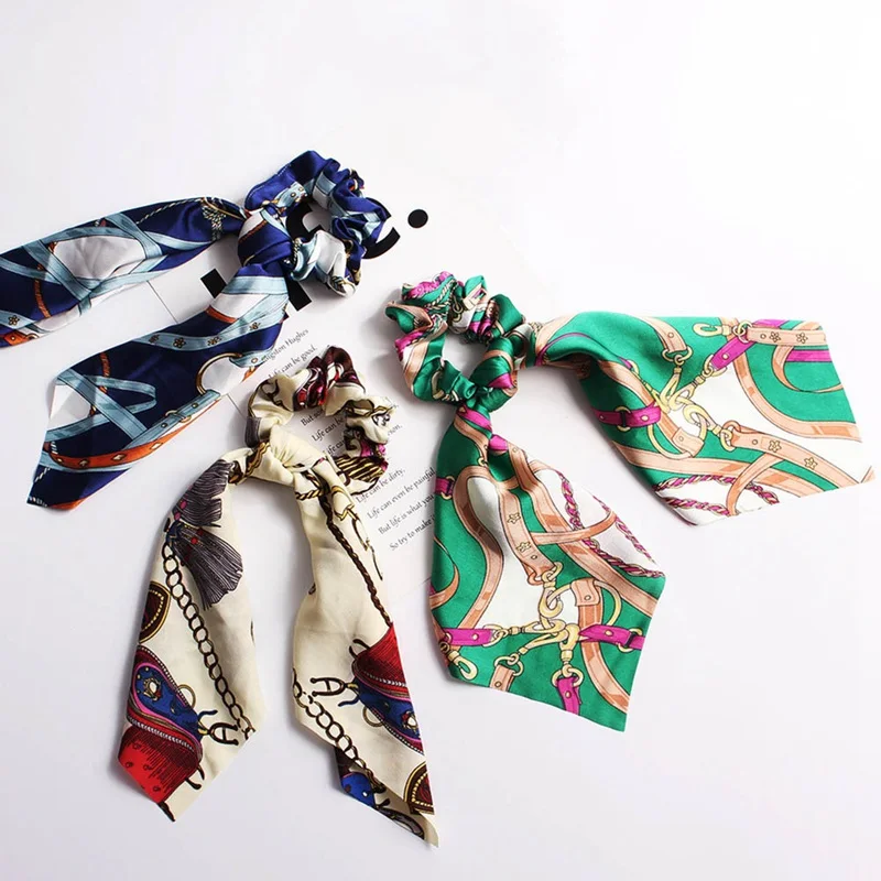 Women Hair Bow Ribbon Hair Ring Fashion Girls Hair Bands Scrunchies Horsetail Tie Stretch Ponytail Rubber Hair Accessories