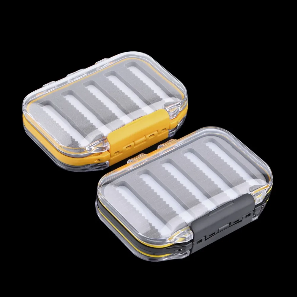 

4.3 x 2.75 x1.2 Plastic Waterproof fly fishing Double Side Clear Slit Foam fly Fishing Box FLY BOX Tackle Case Box