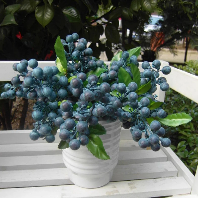 

Artificial Berry Silk Flower Leaf Bouquet Home Party Wedding Garden Decoration