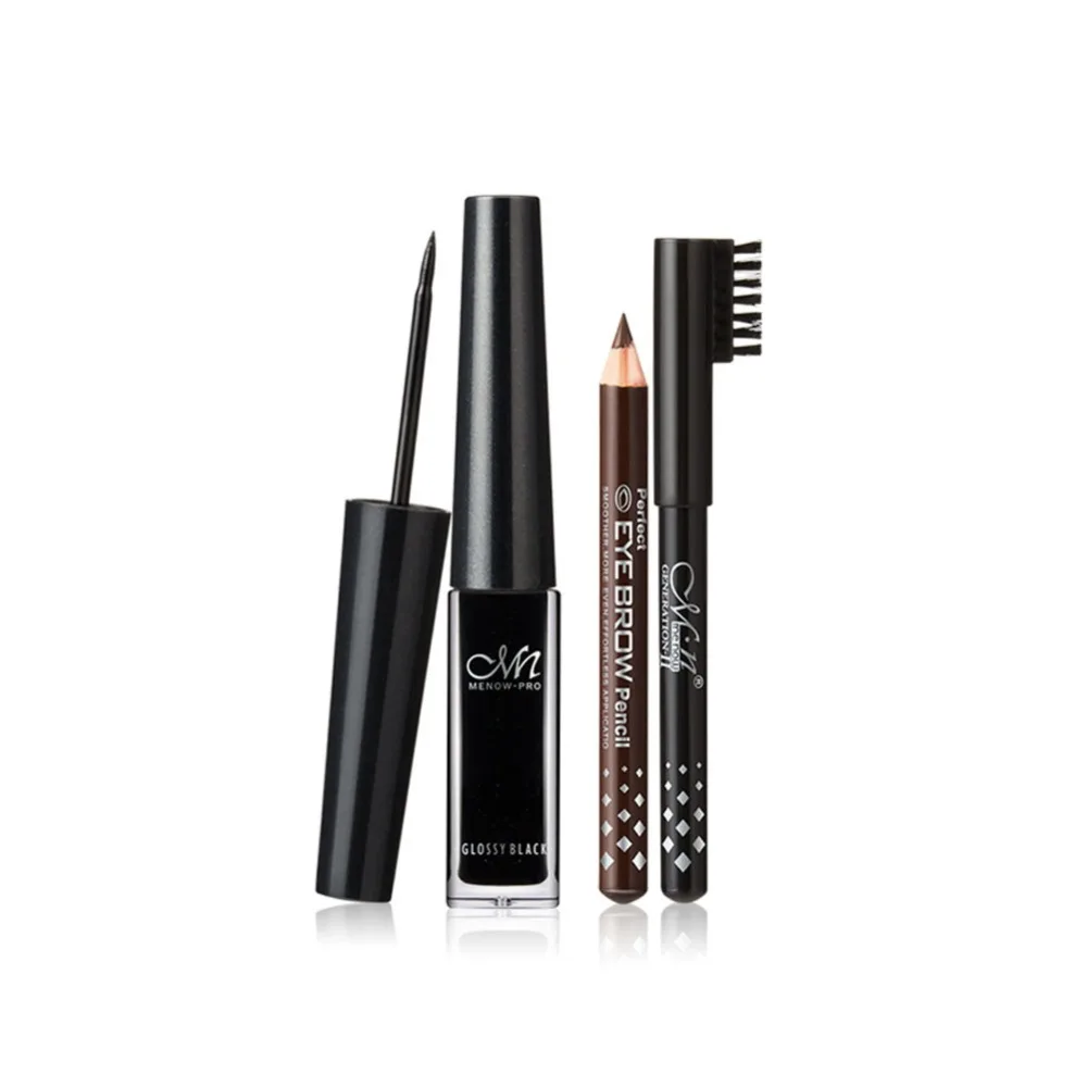 

Eyes Makeup Kit Liquid Eyeliner Waterproof Delineador Ojos kajal Combination Cosmetic Set Waterproof Liquid Eye liner Pen