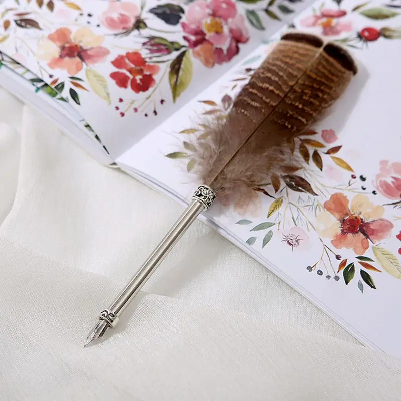 Оригинальное творчество винтажная перьевая ручка винтажные резные металла утопленная ручка, подпись подарок Турция набор перьевых ручек