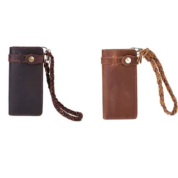 

Men's Vintage Genuine Leather Wallet Long Bifold Card Case Holder Money Clip 2 Colors 18 x 2 x 9.5cm