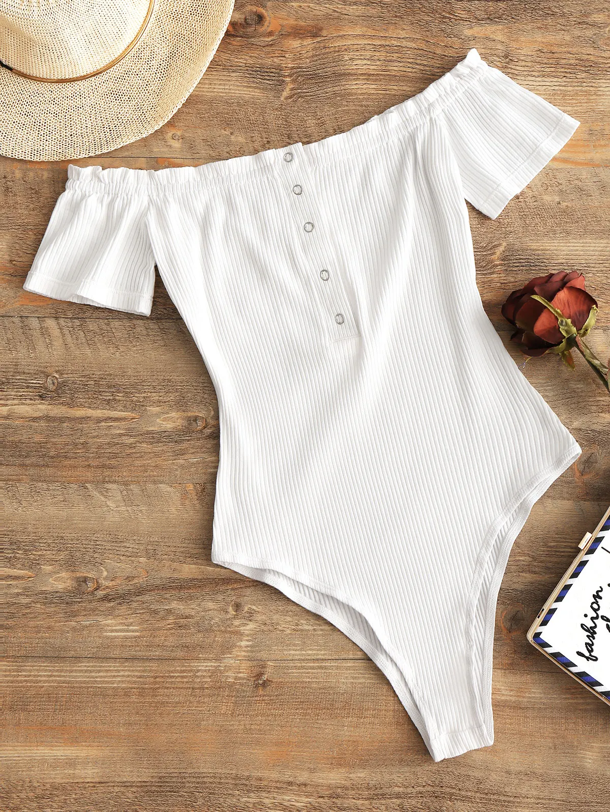 Kenancy Sexy Women Bodysuits Rompers Short Sleeve Off Shoulder Knit