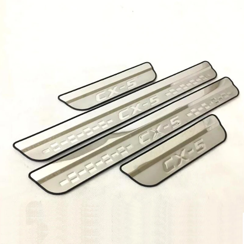 

Car Styling for Mazda CX-5 CX 5 CX5 2107 2018 Door Sill Trim Cover Scuff Plate Guard Protectors Car Accessories Car Sticker 4pcs