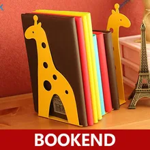 С рисунками зверей из мультфильмов для тяжелых условий эксплуатации металлическая, для книги заканчивается, жираф/Слон Пара Полка частей(по обеим сторонам), в виде книжки с подставкой с рисунком для дома и офиса