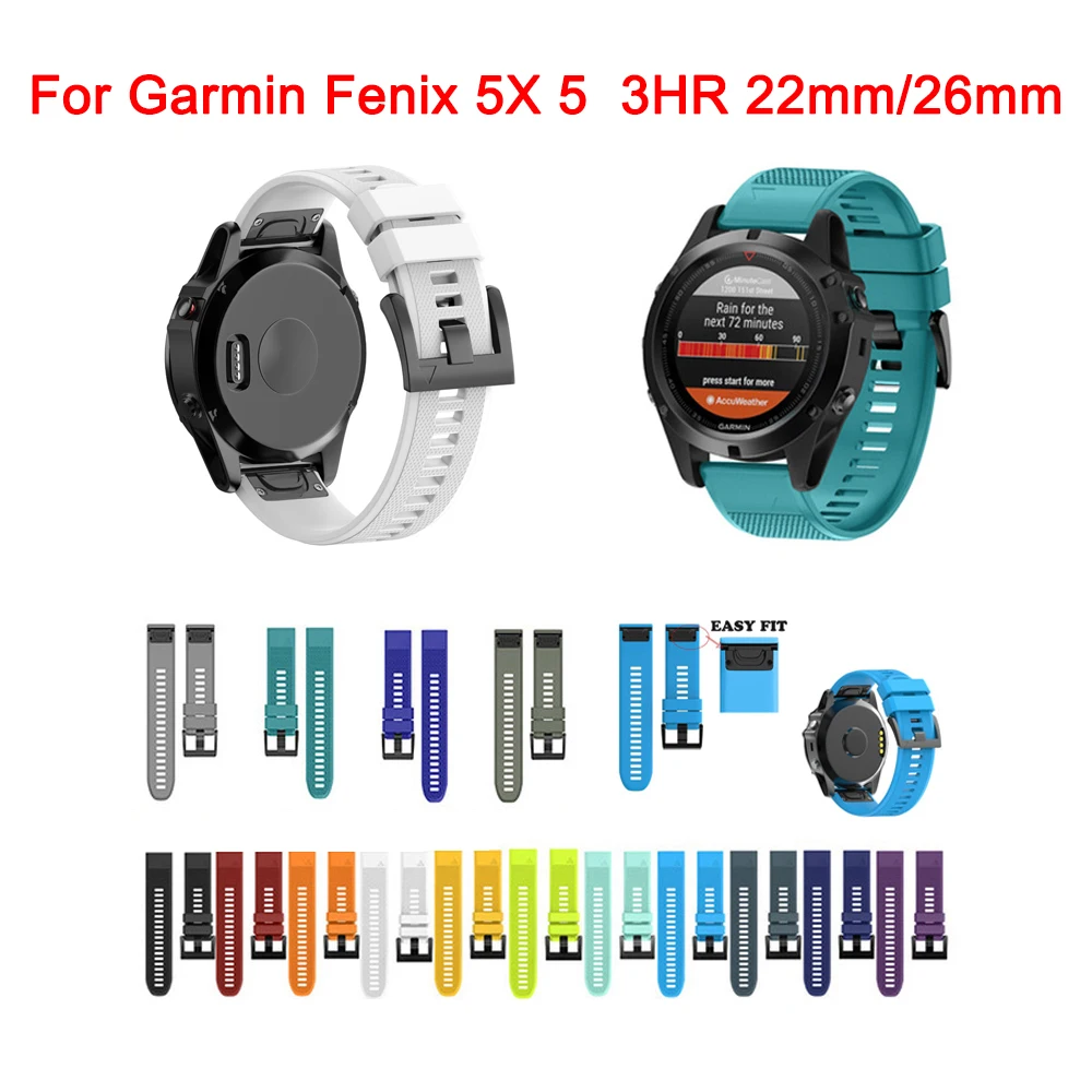 Ремешок для наручных часов Garmin Fenix 5X 5 3HR ремешок Quickfit легко устанавливаемый forerunner