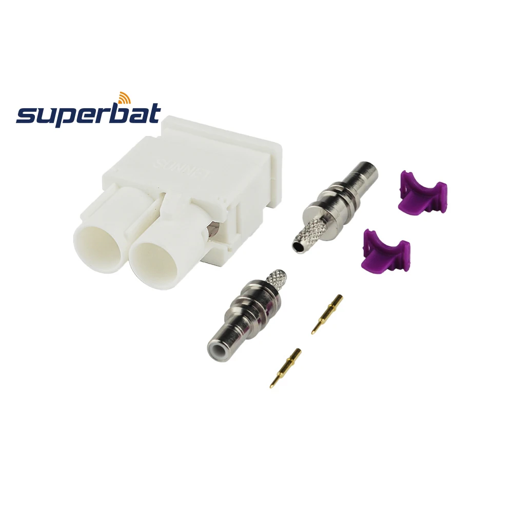 White Double Male Straight RF Coaxial Connector for RG316 Cable