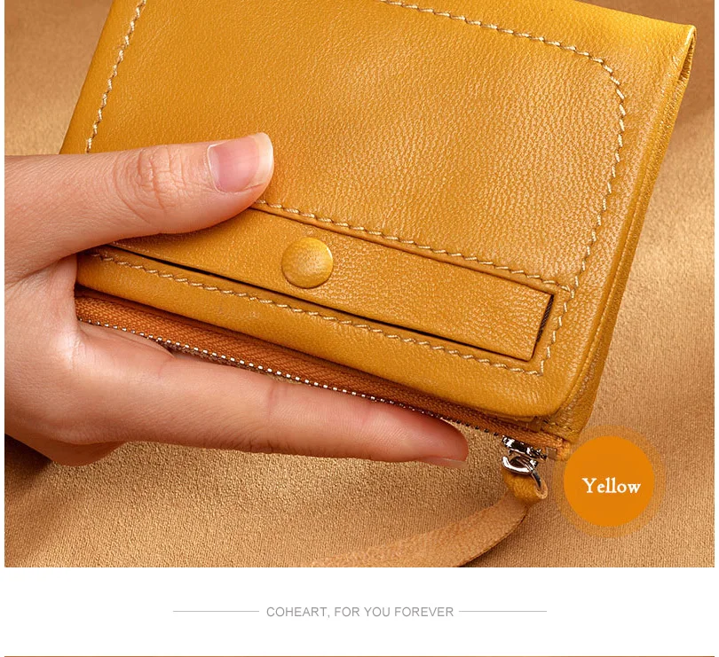 COHEART брендовый роскошный женский кошелек из натуральной кожи Женский кошелек сумочка из натуральной овчины высокое качество держатели для карт маленькое отделение для монет