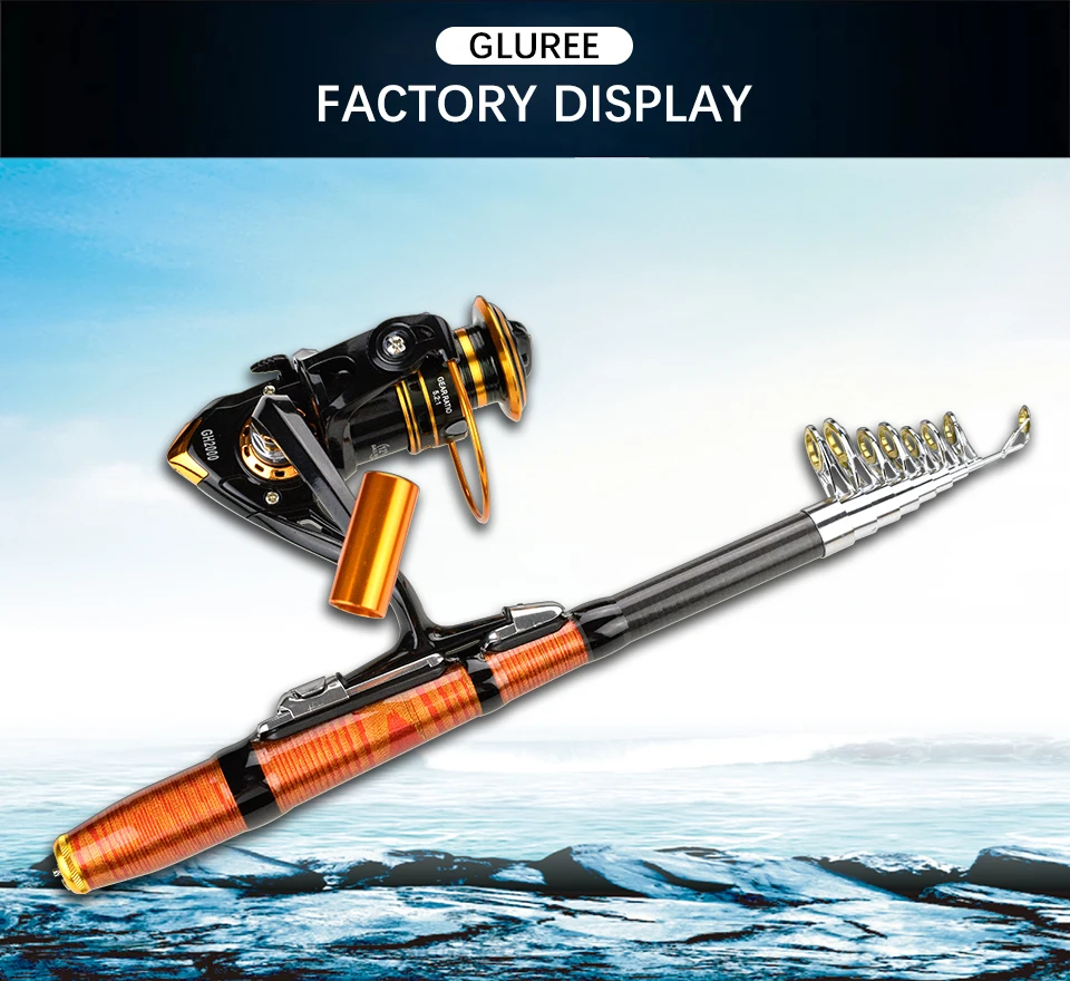 GLUREE 99% Carbon Mini Portable Telescopic Fishing Rod 1.2M 1.5M 1.8M 2.1M Spinning Fishing Tackle Ultra Short Sea Rod Hand Pole (19)
