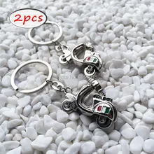 2x Key Rings Car styling Vespa keychain keyring Metal Small Motor smart key chain key holder Llaveros Chaveiro Porte Clef Gift