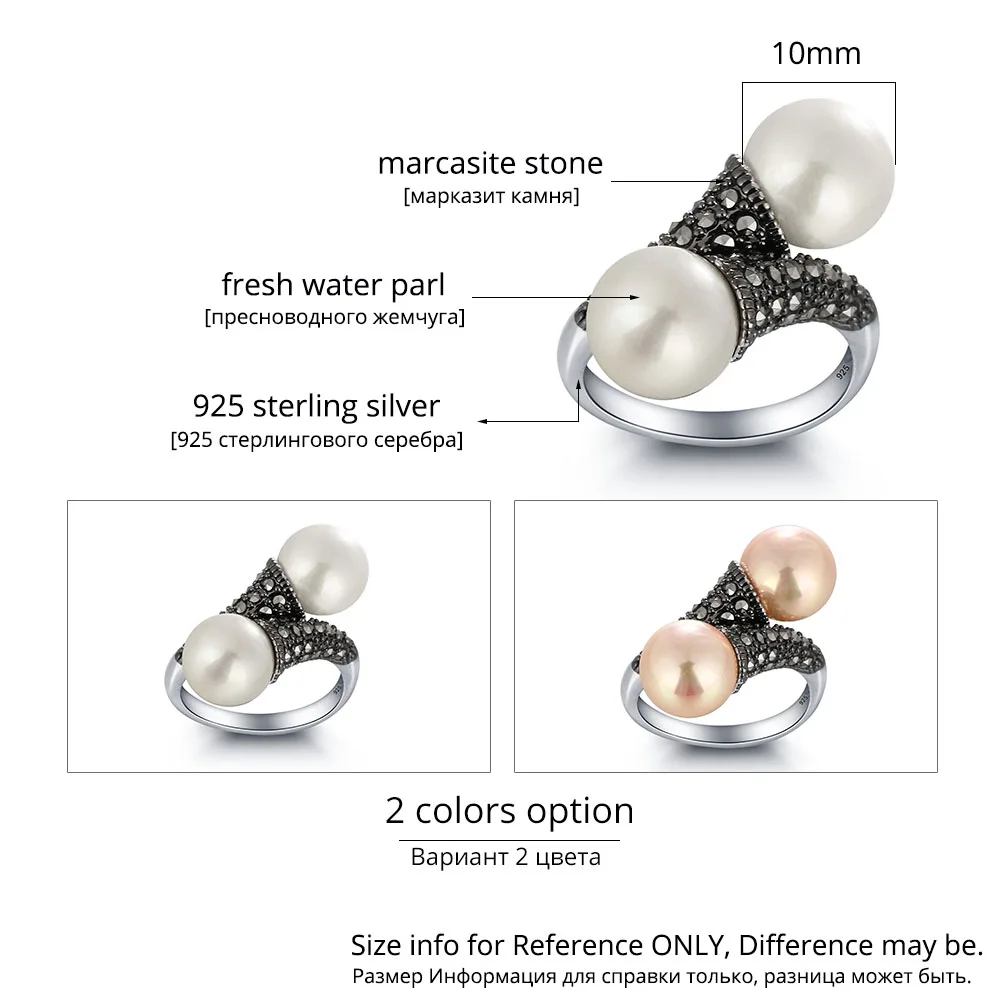 Personalized Ring Mosaic Stone 925 Sterling Silver Simulated Pearl Rings For Women Mother's Day Gift (JewelOra RI101817)