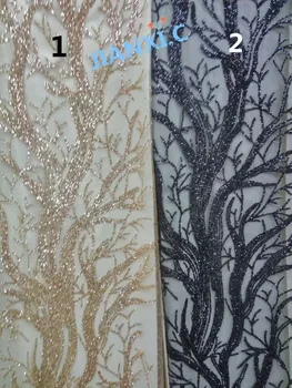 

Top selling glued glitter African Tulle Lace Fabric yaking-112945 hot sale African French Lace Fabric