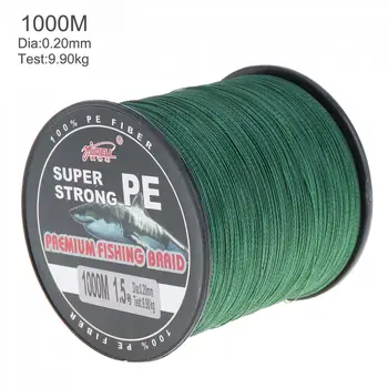 

1000m 4 Strands Weaves PE Braided Fishing Rope Multifilament Green Super Strong Fishing Line