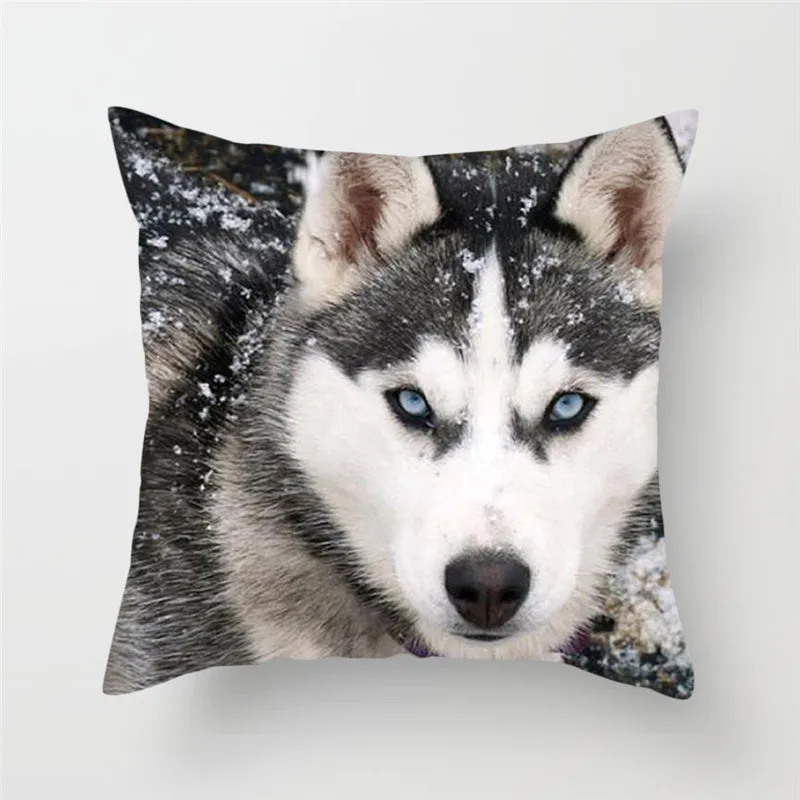 Fuwatacchi наволочка для подушки с принтом снежного волка, полиэфирная наволочка для дивана с изображением животных, собак, тигровая Подушка, наволочка для украшения дома, наволочки с Луной - Цвет: PC04925