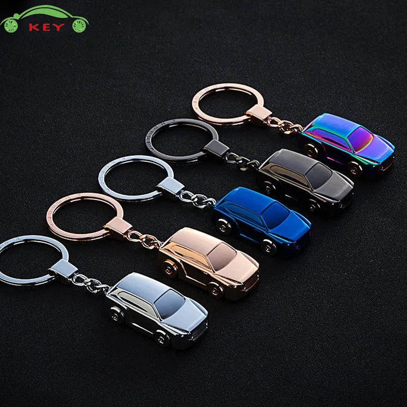 

Car-styling Men Key Ring with LED Light Auto Business Keychain for BMW Audi Opel Hyundai ISUZU Land Rover Skoda Ford Keyring