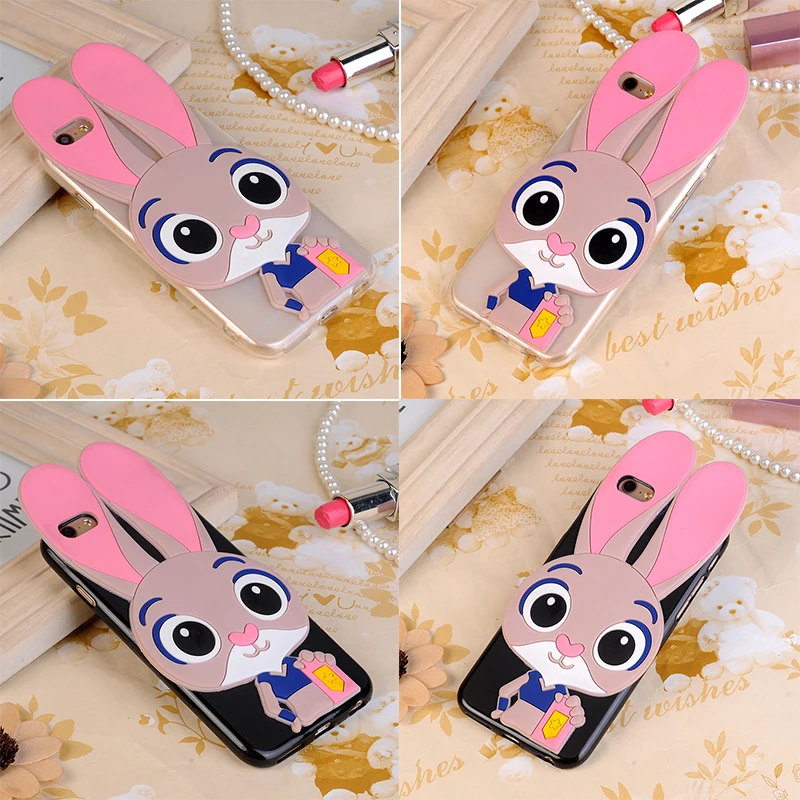 

3D Cartoon Cute Judy Bunny Phone Cases for Homtom HT50 HT 50 Rabbit Fundas Soft Silicon Back Cover for Homtom HT50 HT 50 Coque