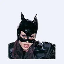 Костюмы на Хэллоуин, черная шляпа из лакированной кожи, эластичные женские шапки с котом, карнавальный костюм, кепка, головные уборы из искусственной кожи, Сексуальные вечерние шапочки Skullies Beanies