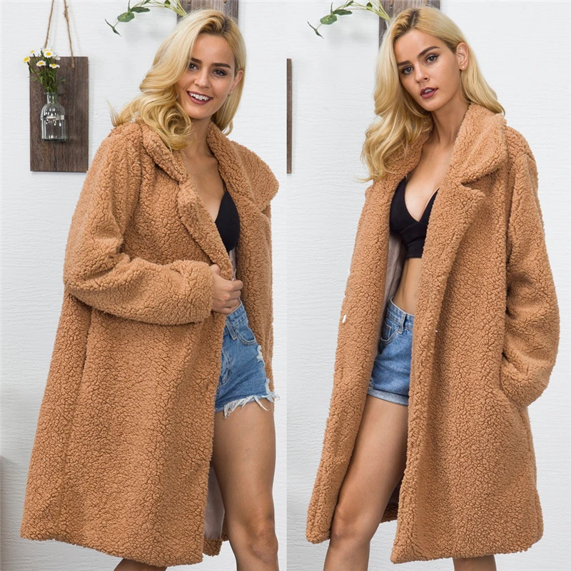 

Naiveroo Wool Blend Warm Winter Overcoats Women Fashion Streetwear Long Coat Casual Autumn Jackets Outerwear Plus Sizes 3X