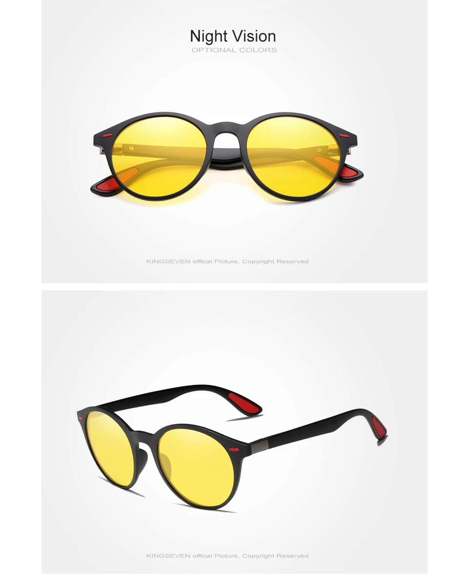 KINGSEVEN, дизайнерские мужские очки, круглые, поляризационные, солнцезащитные очки для мужчин и женщин, TR90, Ретро стиль, унисекс, очки Oculos De Sol