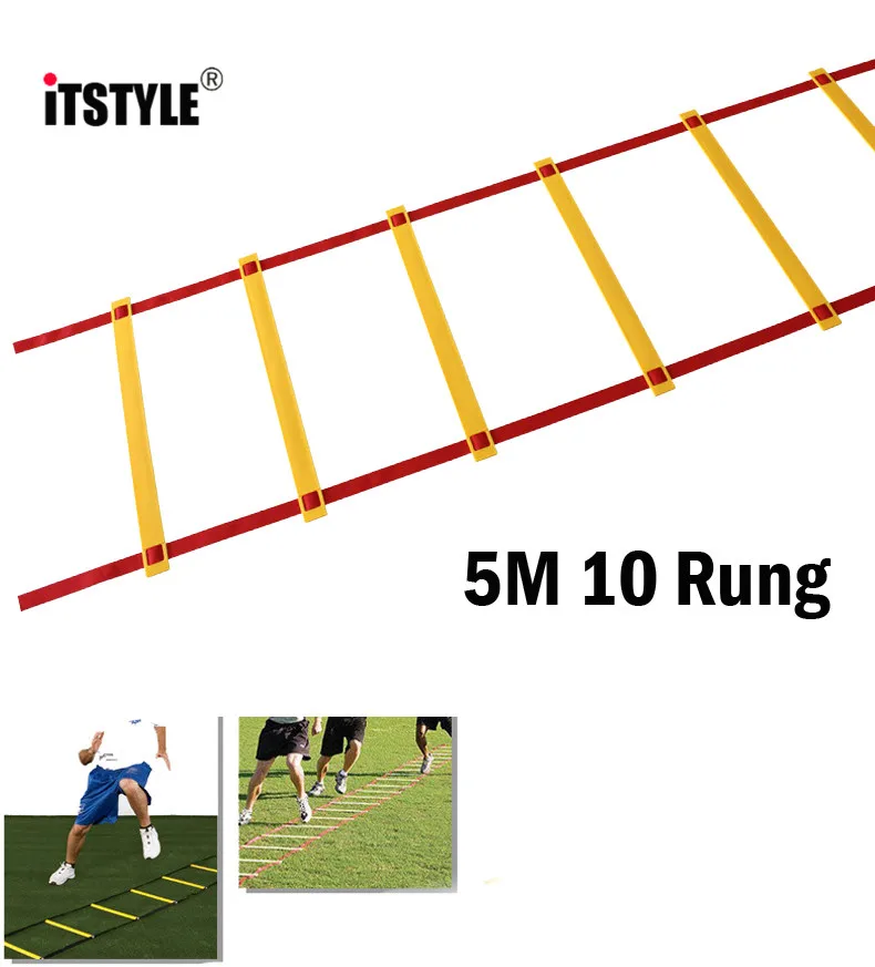 ITSTYLE 5M 10 Rung Agility Ladder 2MM/3MM/4MM Soccer and Football Speed